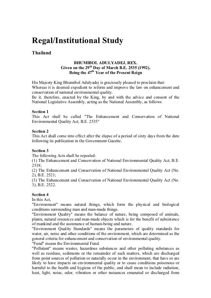 enhancement and conservation of national environmental quality act b.e.2535